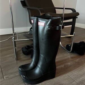 Hunter Classic wedge Black Rain Boots